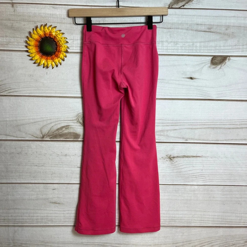 Athleta Girl High Rise‎ Chit Chat Flare Pants Kids Size S/7 Pink Athletic